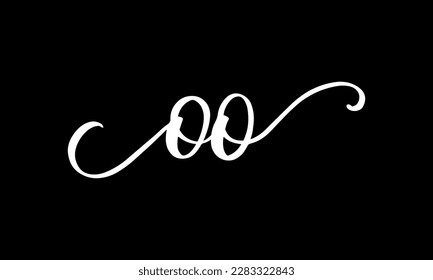 letter OO logo design handwriting signature style vector template.
