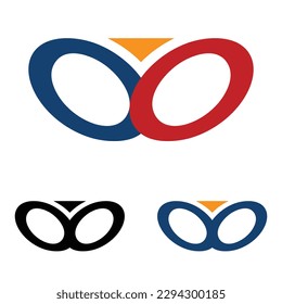 letter OO twin logo template