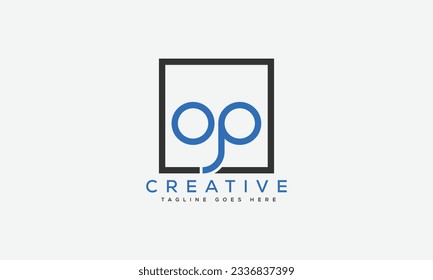 Letter OP logo design template vector illustration.