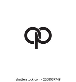 Letra OP Minimal Sencillo Logotipo moderno