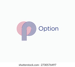 Buchstabe OP modernes dynamisches Linien-Logo. OP Monogramm Mehrkreislinien Symbol Logo-Zeichen