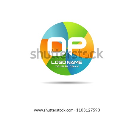 Letter OP Modern Shape Logo Design Template Element