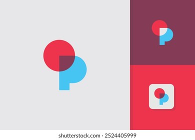 letter op overlap logo design vector template