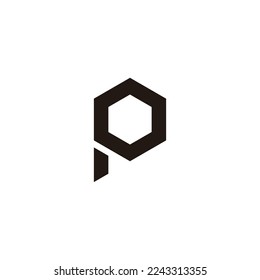 Letter op po o p hexagon geometric symbol simple logo vector