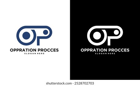 Letter OP simple logo icon illustration design vector