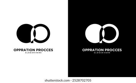 Letter OP simple logo icon illustration design vector