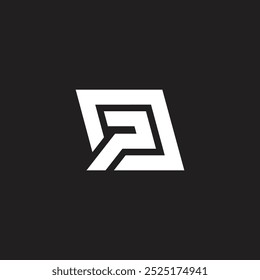 letra op quadrados faixa geométrica logotipo vetor 