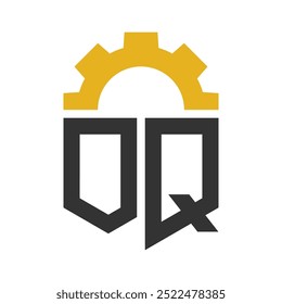 Letter OQ Gear Logo Design for Service Center, Repair, Factory, Industrial, Digital and Mechanical Business