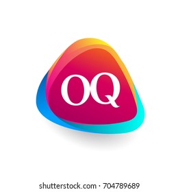 Letter OQ logo in triangle shape and colorful background, letter combination logo design for company identity.