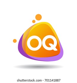 Letter OQ logo in triangle splash and colorful background, letter combination logo design for creative industry, web, business and company.