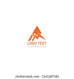 A letter orange Electric logo template