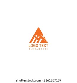 A letter orange Electric logo template