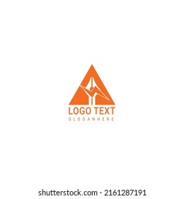 A letter orange Electric logo template
