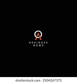 Letter A with Orange Ring or AO Logo Design on Black Background, Sleek and Modern, Perfect for Standout Branding and Professional Use.