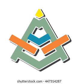 letter A original design emblem logo vector illustration