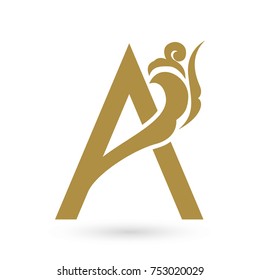 letter a ornament logo template