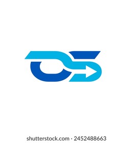 Letter OS with An Arrow Vector Logo Design