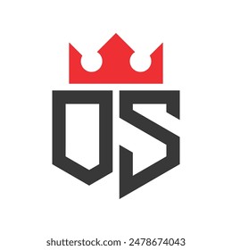 Letter OS Crown Logo. Crown on Letter OS Logo Design Template