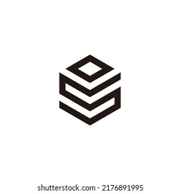 Letter So oS S o hexagon geometric symbol simple logo vector