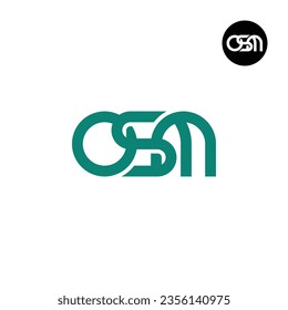 Diseño de logotipo de monograma OSM de carta