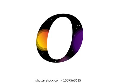 letter O,Space character for science,alphabet Space