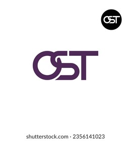 Diseño de logotipo de monograma OST Carta