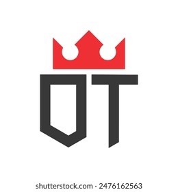 Letter OT Crown Logo. Crown on Letter OT Logo Design Template