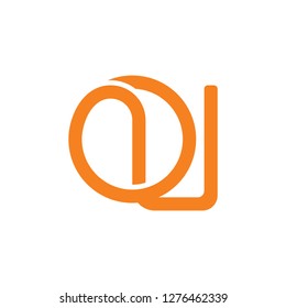 letter ou abstract lines art logo vector