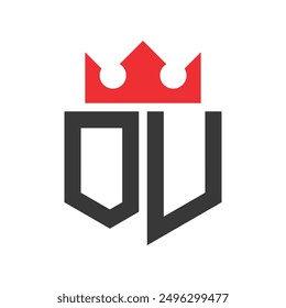 Letter OU Crown Logo. Crown on Letter OU Logo Design Template