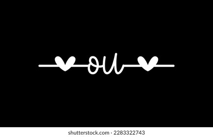 letter OU logo design handwriting signature style vector template.
