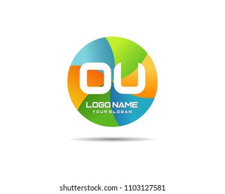 Letter OU Modern Shape Logo Design Template Element