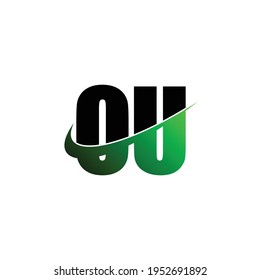 Letter OU simple logo design vector