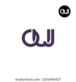 Diseño de logotipo de monograma OUJ