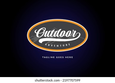 Letter Outdoor Text Type Font Word Lettering Badge Emblem Label Sticker Stamp for Adventure Logo Design