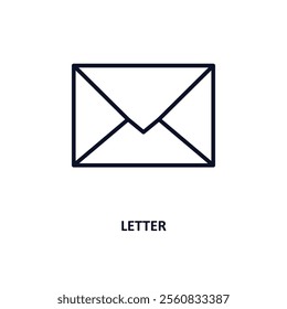 letter outline icon.  Thin line icon from education collection. Editable vector isolated on white background