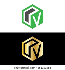 Letter OV box design logo