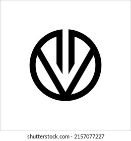 Buchstabe OV mit kreisförmigem Logo, Vektorgrafik