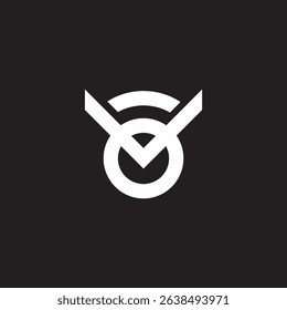 letter ov linked geometric round logo vector 