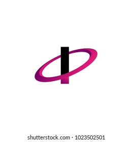 I Letter in Oval Logo Template. Initial Business Name