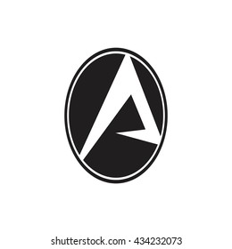 A letter oval logo vector
