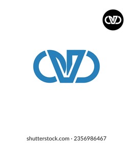 Diseño de logotipo de monograma de carta OVD