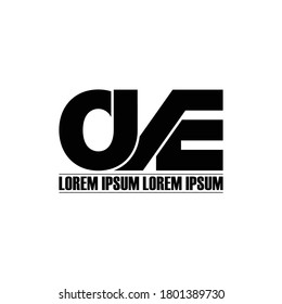 Letter OVE einfaches Logo-Design, Vektorgrafik
