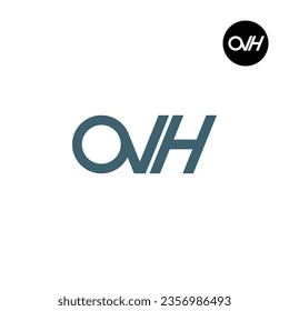 Diseño de logotipo de monograma de carta OVH