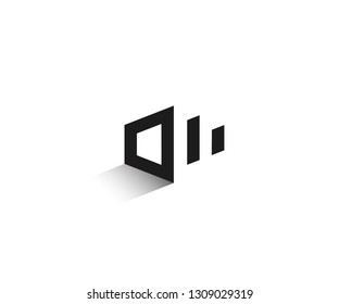 letter OW negative space logo design
