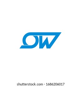 letter ow simple arrow line geometric design symbol vector