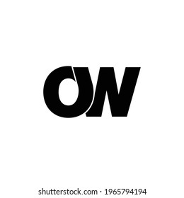 Letter OW simple logo design vector