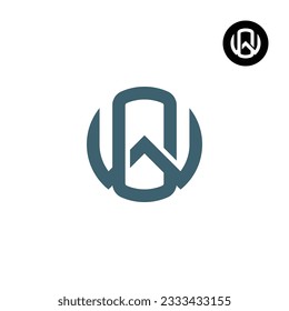 Letra OW WO Círculo Negrita diseño de logotipo