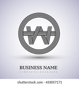 Letter OW or WO linked logo design circle O shape. Elegant black colored, symbol for your business name or company identity