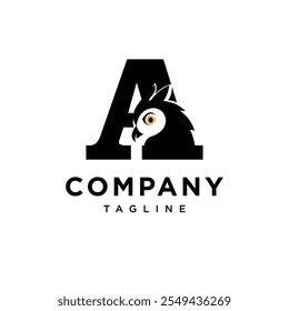 Letter A Owl Logo Icon Vector