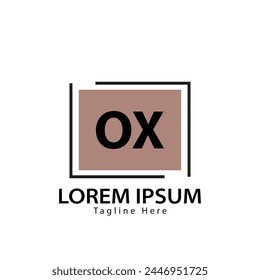 logo de OX. BUEY. ILUSTRACIÓN VECTORIAL de diseño de logotipo de OX para empresa creativa, negocio, industria
